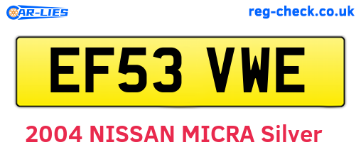 EF53VWE are the vehicle registration plates.