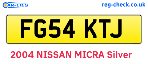FG54KTJ are the vehicle registration plates.