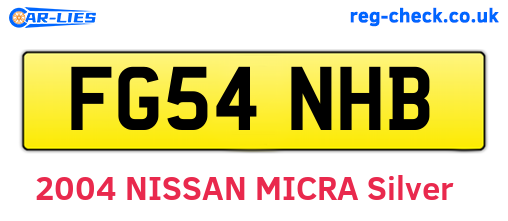 FG54NHB are the vehicle registration plates.