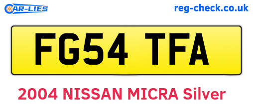 FG54TFA are the vehicle registration plates.