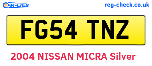 FG54TNZ are the vehicle registration plates.