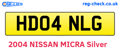 HD04NLG are the vehicle registration plates.