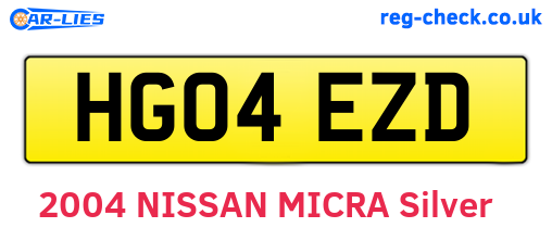 HG04EZD are the vehicle registration plates.