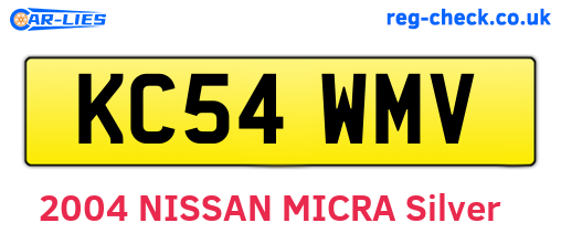 KC54WMV are the vehicle registration plates.