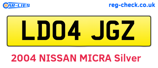 LD04JGZ are the vehicle registration plates.
