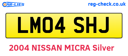 LM04SHJ are the vehicle registration plates.