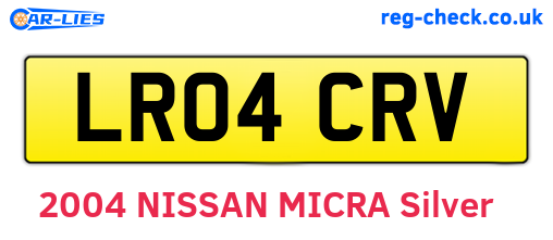 LR04CRV are the vehicle registration plates.