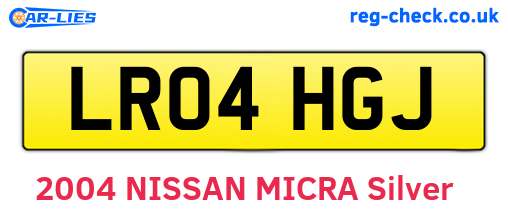 LR04HGJ are the vehicle registration plates.