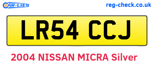 LR54CCJ are the vehicle registration plates.