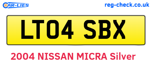 LT04SBX are the vehicle registration plates.