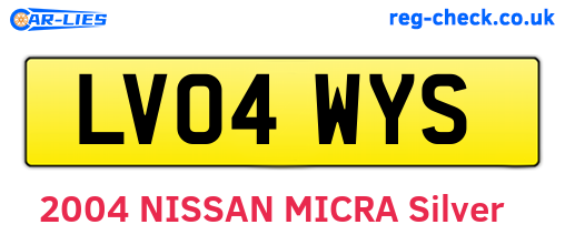 LV04WYS are the vehicle registration plates.