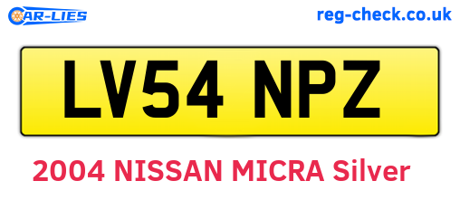 LV54NPZ are the vehicle registration plates.