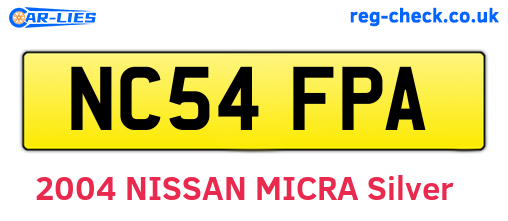NC54FPA are the vehicle registration plates.
