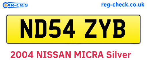 ND54ZYB are the vehicle registration plates.