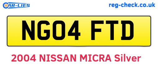 NG04FTD are the vehicle registration plates.