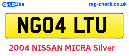 NG04LTU are the vehicle registration plates.