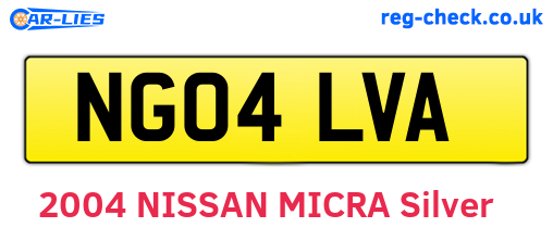 NG04LVA are the vehicle registration plates.