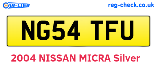 NG54TFU are the vehicle registration plates.