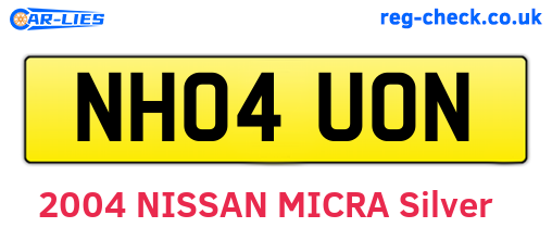 NH04UON are the vehicle registration plates.