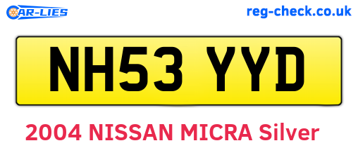 NH53YYD are the vehicle registration plates.