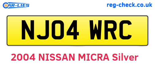 NJ04WRC are the vehicle registration plates.