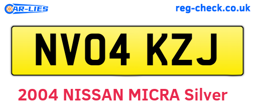 NV04KZJ are the vehicle registration plates.