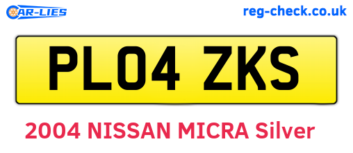 PL04ZKS are the vehicle registration plates.
