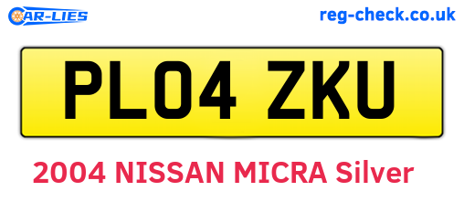 PL04ZKU are the vehicle registration plates.