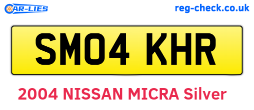 SM04KHR are the vehicle registration plates.