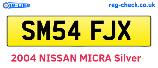 SM54FJX are the vehicle registration plates.
