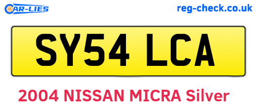 SY54LCA are the vehicle registration plates.