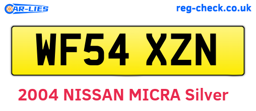 WF54XZN are the vehicle registration plates.
