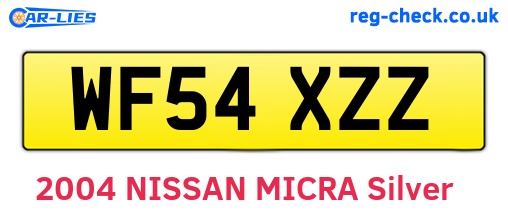 WF54XZZ are the vehicle registration plates.