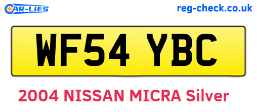 WF54YBC are the vehicle registration plates.