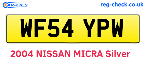 WF54YPW are the vehicle registration plates.