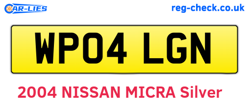 WP04LGN are the vehicle registration plates.