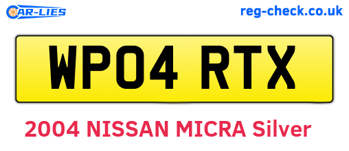 WP04RTX are the vehicle registration plates.