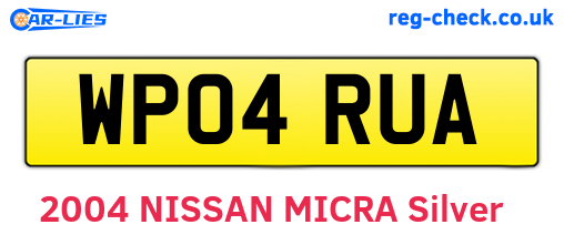 WP04RUA are the vehicle registration plates.