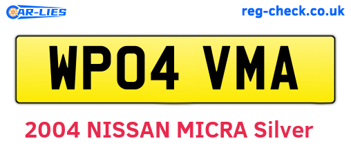 WP04VMA are the vehicle registration plates.