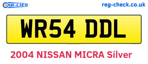WR54DDL are the vehicle registration plates.