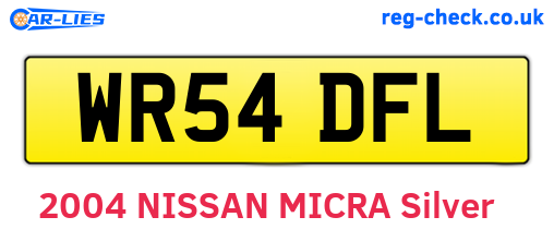 WR54DFL are the vehicle registration plates.