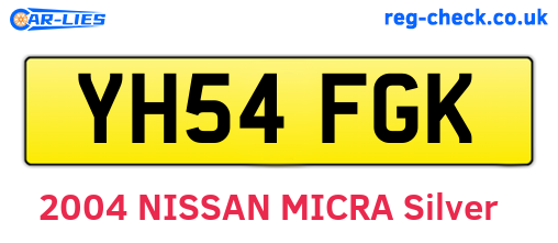 YH54FGK are the vehicle registration plates.