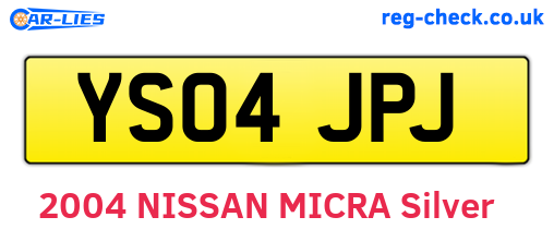 YS04JPJ are the vehicle registration plates.