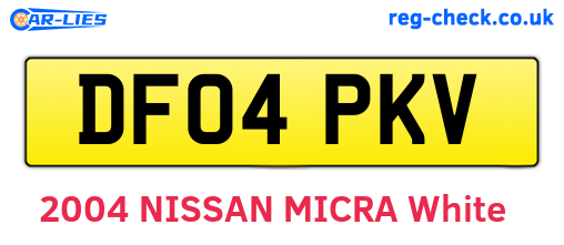 DF04PKV are the vehicle registration plates.