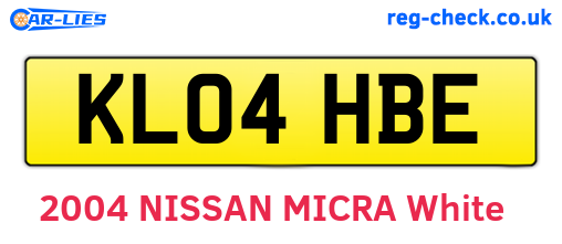 KL04HBE are the vehicle registration plates.