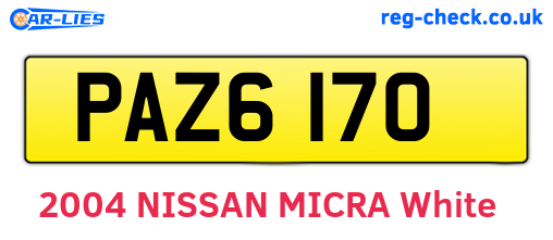 PAZ6170 are the vehicle registration plates.