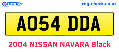 AO54DDA are the vehicle registration plates.