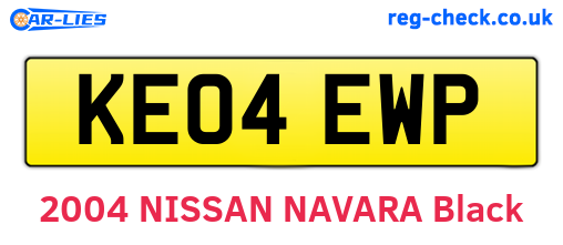 KE04EWP are the vehicle registration plates.