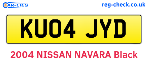 KU04JYD are the vehicle registration plates.