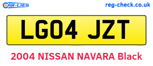 LG04JZT are the vehicle registration plates.